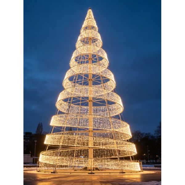 Coeden Nadolig LED Spiral Mawr