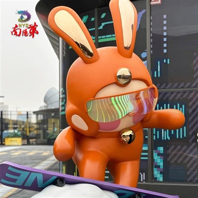 Cerfluniau Gwydr Ffibr Cwningen Awyr Agored Mawr